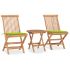 Set mobilier exterior pliabil cu perne, 3 piese, lemn masiv tec GartenMobel Dekor