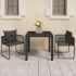 Set mobilier masă de grădină, 3 piese, negru și maro, ratan PVC GartenMobel Dekor