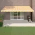 Copertină retractabilă albastru/alb, 5x3 m, textil/aluminiu GartenMobel Dekor