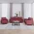 Set canapea cu perne, 3 piese, roșu vin, material textil GartenMobel Dekor