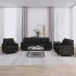 Set de canapele cu perne, 3 piese, gri închis, textil GartenMobel Dekor
