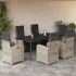 Set mobilier de grădină cu perne, 5 piese gri deschis poliratan GartenMobel Dekor