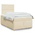 Pat box spring cu saltea, crem, 160x200 cm, material textil GartenMobel Dekor