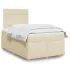 Pat box spring cu saltea, crem, 120x200 cm, textil GartenMobel Dekor