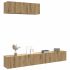 Set de dulapuri TV, 2 piese, gri beton, lemn prelucrat GartenMobel Dekor