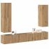 Set de dulapuri TV, 4 piese, stejar sonoma, lemn prelucrat GartenMobel Dekor