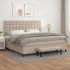 Pat box spring cu saltea, cappuccino, 90x190 cm piele ecologică GartenMobel Dekor