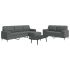 Set canapele cu taburet și perne, 3 piese, taupe, textil GartenMobel Dekor
