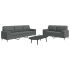 Set de canapele cu perne, 2 piese, gri deschis, textil GartenMobel Dekor