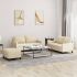 Set de canapele cu perne, 3 piese, crem, textil GartenMobel Dekor