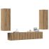 Set de dulapuri TV, 4 piese, stejar sonoma, lemn prelucrat GartenMobel Dekor