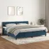 Pat box spring cu saltea, albastru închis, 180x200 cm, catifea GartenMobel Dekor