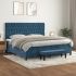 Pat box spring cu saltea, gri deschis, 200x200 cm, catifea GartenMobel Dekor