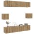 Set de dulapuri TV, 6 piese, alb, lemn prelucrat GartenMobel Dekor