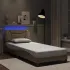 Cadru de pat cu lumini LED alb/negru 80x200 cm piele ecologică GartenMobel Dekor