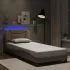 Cadru de pat cu lumini LED negru/alb 90x190 cm piele ecologică GartenMobel Dekor