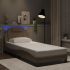 Cadru de pat cu LED, cappuccino, 180x200 cm, piele ecologică GartenMobel Dekor