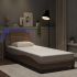 Cadru de pat cu lumini LED cappuccino 80x200 cm piele ecologică GartenMobel Dekor