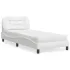 Pat cu saltea, alb, 90x190 cm, piele ecologică GartenMobel Dekor