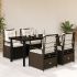 Set mobilier de grădină cu perne, 5 piese, negru, poliratan GartenMobel Dekor