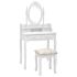 Set masă de toaletă cu taburet roz 75x69x140 cm lemn paulownia GartenMobel Dekor