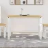 Masă de sufragerie "Corona", alb 112x60x75 cm lemn masiv de pin GartenMobel Dekor