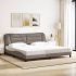 Cadru de pat fără saltea, gri taupe, 180x200 cm, textil GartenMobel Dekor