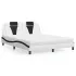 Pat cu saltea, negru și alb, 100x200 cm, piele ecologică GartenMobel Dekor