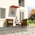 Copertină retractabilă, albastru și alb, 150 x 150 cm GartenMobel Dekor