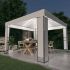 Pavilion cu acoperiș dublu si lumini LED, antracit, 3x3 m GartenMobel Dekor