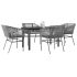 Set de sufragerie de grădină 5 piese sticlă poliratan gri GartenMobel Dekor
