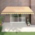Copertină retractabilă automată, galben și alb, 5x3 m GartenMobel Dekor