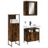 Set dulapuri de baie, 3 piese, negru, lemn prelucrat GartenMobel Dekor