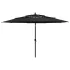 Umbrelă de grădină cu 3 niveluri, stâlp aluminiu, negru, 2 m GartenMobel Dekor