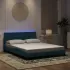 Cadru de pat cu lumini LED, gri închis, 160x200 cm, catifea GartenMobel Dekor