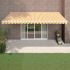 Copertină retractabilă automată, albastru și alb, 5x3 m GartenMobel Dekor