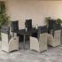 Set mobilier de grădină cu perne, 7 piese gri deschis poliratan GartenMobel Dekor