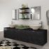 Set mobilier baie 10 piese, chiuvete și robinete incluse, negru GartenMobel Dekor