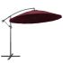 Umbrelă de soare suspendată, negru, 3 m, stâlp de aluminiu GartenMobel Dekor