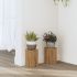 Suporturi de plante, 2 buc., alb, 10x10x18 cm, lemn prelucrat GartenMobel Dekor