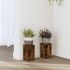 Suporturi de plante, 2 buc., alb, 10x10x18 cm, lemn prelucrat GartenMobel Dekor