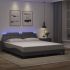 Cadru de pat cu lumini LED, gri, 100x200 cm, piele ecologică GartenMobel Dekor