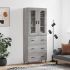 Dulap înalt, gri sonoma, 69,5x34x180 cm, lemn compozit GartenMobel Dekor