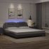 Cadru de pat cu lumini LED, gri, 180x200 cm, piele ecologică GartenMobel Dekor