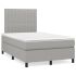 Pat box spring cu saltea, gri închis, 120x190 cm, textil GartenMobel Dekor