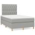 Pat box spring cu saltea, gri închis, 120x190 cm, textil GartenMobel Dekor