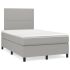 Pat box spring cu saltea, maro închis, 120x190 cm, textil GartenMobel Dekor