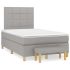 Pat box spring cu saltea, gri deschis, 90x190 cm, textil GartenMobel Dekor
