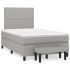 Pat box spring cu saltea, gri deschis, 200x200 cm, textil GartenMobel Dekor