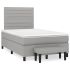Pat box spring cu saltea, gri deschis, 200x200 cm, textil GartenMobel Dekor